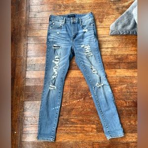 Aeropostale Super High Distressed Jegging, Size 8